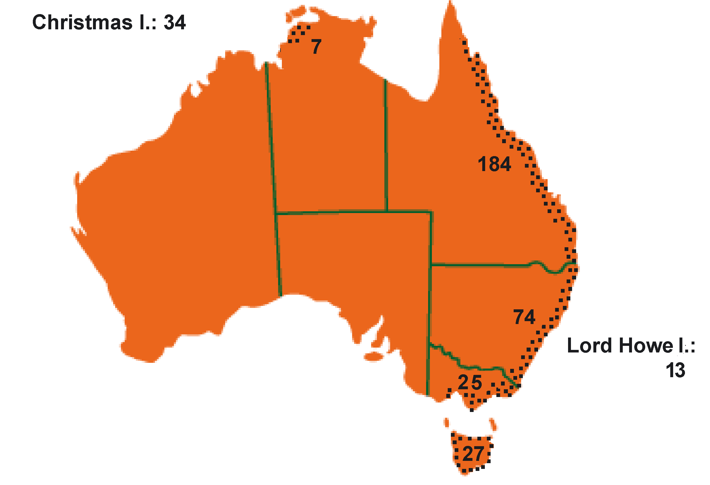 Foliicolous lichen distribution