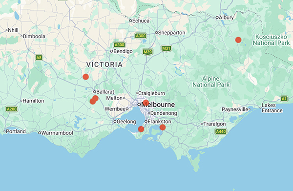 collecting locality map for 'Bedggood, S.'