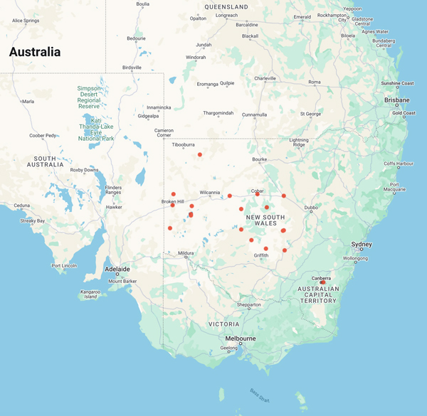 collecting locality map for 'Condon, R.W.'