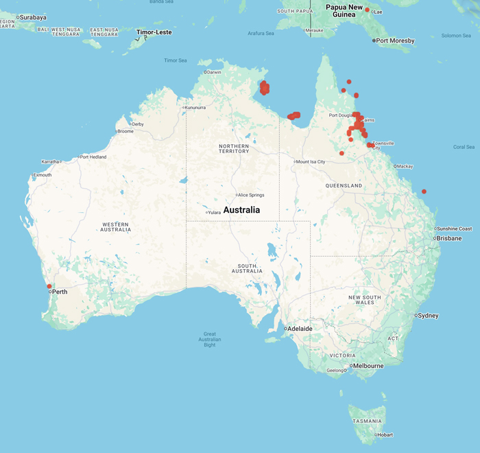 collecting locality map for 'Fosberg, F.R.'