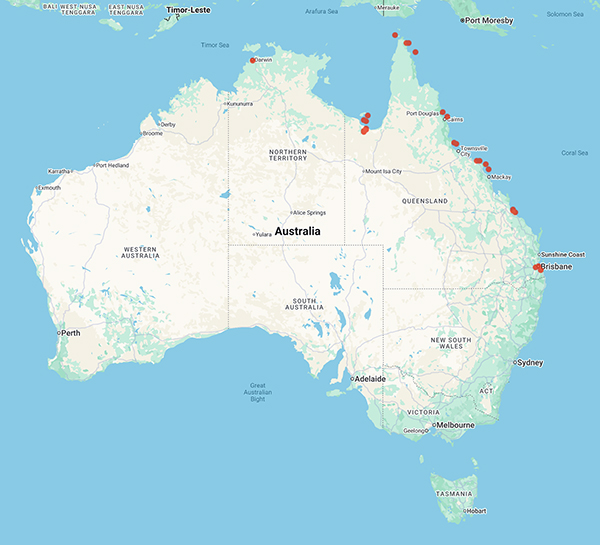 collecting locality map for 'Henne, D.'