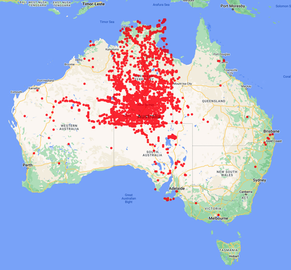 collecting locality map for 'Latz, P.K.'